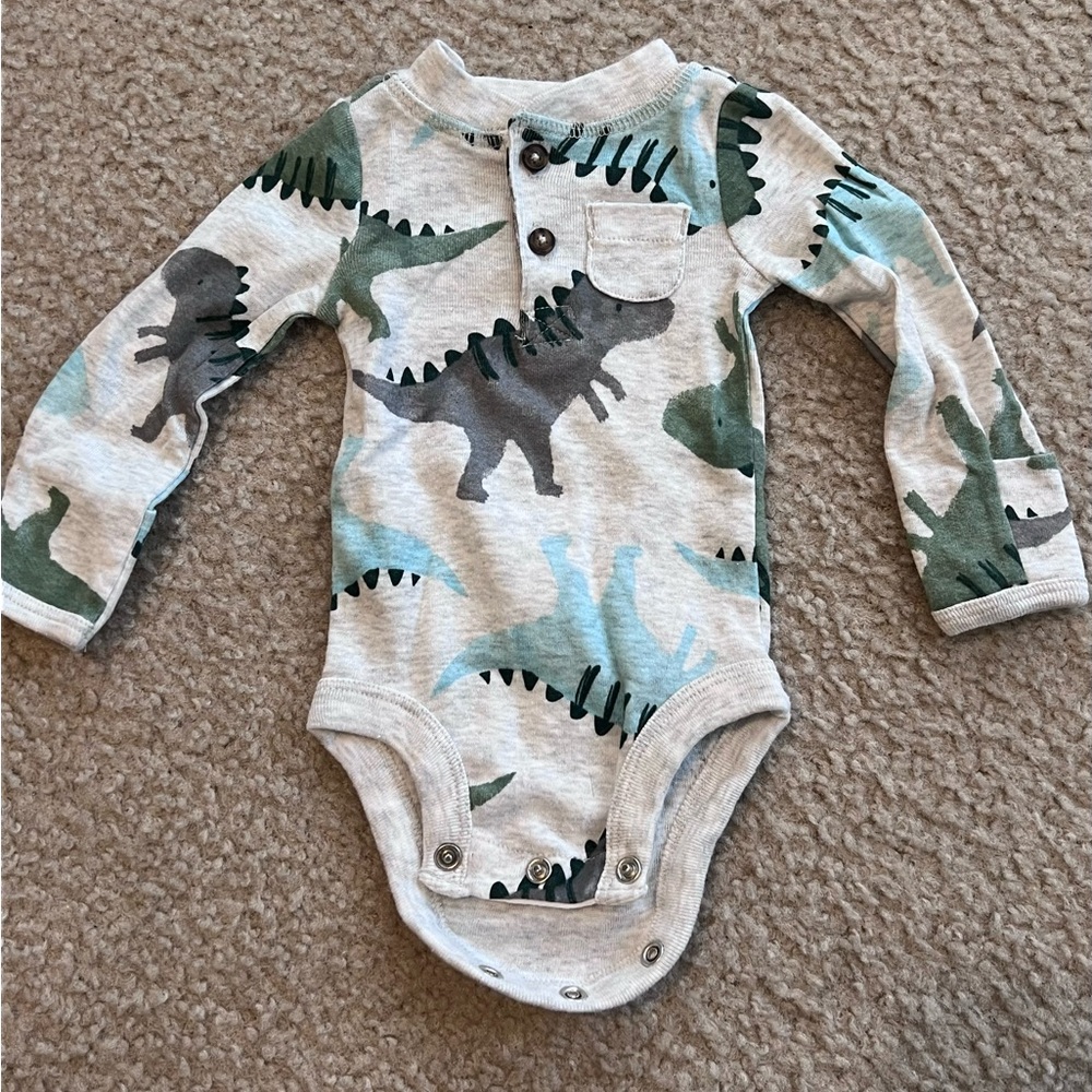 Newborn Dinosaur Print Kids Onesie